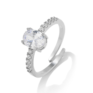 RAKOL RP2157 Anillos Large Oval CZ Adjustable <b>Ring</b> 2021 - Product Image 1