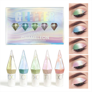 Set de Sombras de Ojos Líquidas Impermeables con Brillo Metálico, 5 Colores con Acabado Diamante, Maquillaje para Ojos - Product Image 1