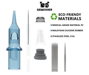 Cartouche d'aiguilles de tatouage jetables Gewinner 1207RS en acier inoxydable 316, diamètre 0,35 mm, longue pointe conique, <span class=keywords><strong>7</strong></span> aiguilles, 100 % stérilisation au gaz EO - Product Image 6