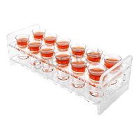 Juego de vasos pequeños personalizados para tiro, soporte para bandeja de tiro, gafas de Base pesada para whisky, esmeriladas, 8 Uds.