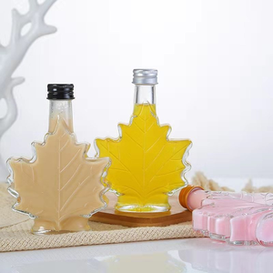 Bouteille en verre en forme de feuille d'<span class=keywords><strong>érable</strong></span>, 1 pièce, 100ml, nouveau design, pour Vodka - Product Image 2