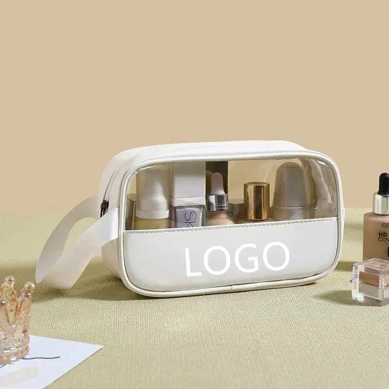 Tùy Chỉnh In Ấn Logo TPU Rõ Ràng Túi Du Lịch Make Up Túi Trang Điểm Vanity Túi Xách Tay Mỹ Phẩm Tổ Chức Lưu Trữ Pouch