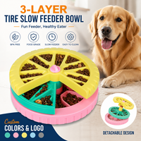 Bol à nourriture pour chien à alimentation lente, puzzle automatique à trois étages, durable, écologique, en plastique, pour usage intérieur, pour chats et chiens