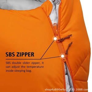 Sac de couchage Woqi Mummy 500g imperméable pour adulte, camping en plein air, compact, léger, polyester, orange - Product Image 2