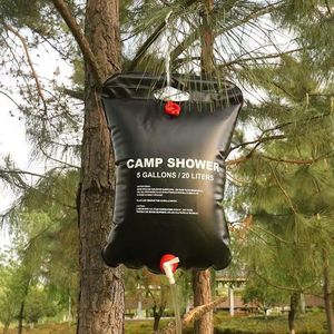 Douche de camping 20L, sac de stockage d'eau portable à énergie solaire pour le camping - Product Image 1