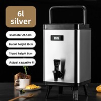 Ember Susu Teh Kotak Stainless Steel Berinsulasi Kapasitas Besar 6L-12L untuk Penggunaan Komersial di Kedai Kopi dan Toko