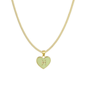 2025 nueva venta al por mayor colorido esmalte horóscopo gargantilla lindo corazón encanto astrología collares 12 signo del zodiaco colgantes collar - Product Image 5