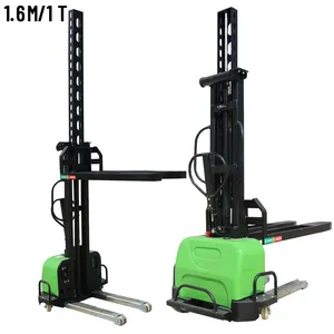 JG High Quality Hot Sale 1t 1.6m Portable Semi Electric Forklift Auto Lift Self Loading Electric Pallet Stacker