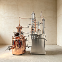 Équipement de distillation d'alcool en cuivre de 200 L, whisky, gin, rhum, vodka, chauffage électrique à la vapeur avec système de nettoyage CIP