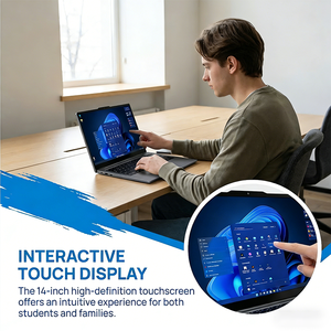 Ordinateur portable DIXIANG 14 pouces avec écran tactile, logo personnalisé, IPS 1080P, 16 Go de RAM, 256 Go de SSD, processeur Intel Core M3 7Y30, pour l'école, OEM - Product Image 4