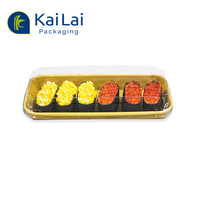 Caja de comida desechable de grado alimenticio reciclable Embalaje de papel Caja de sushi para llevar Papel reciclado biodegradable Bandeja de pulpa de sushi