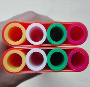 Tubo de microconducto HDPE para instalación subterránea, Tubo plano de 4 vías de 14/10mm con funda de PE de 1,2mm, para Cable óptico de fibra - Product Image 1