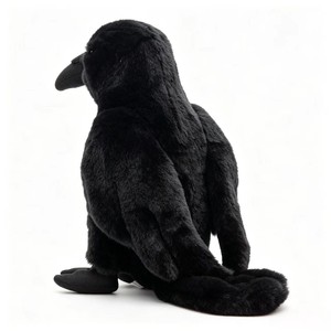 Juguete de <span class=keywords><strong>Peluche</strong></span> de <span class=keywords><strong>Cuervo</strong></span> Negro Realista al por Mayor, Muñeco de <span class=keywords><strong>Cuervo</strong></span> Súper Suave de Algodón PP, Alivio del Estrés, Regalo de Halloween, CE - Product Image 2