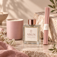 AIKUN OEM ODM Ensemble diffuseur à bâtonnets en rotin naturel, sans alcool, longue durée, avec logo personnalisé imprimé, pour achat en gros