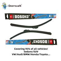 BOSOKO S850 Essuie-glaces automatiques universels souples sans cadre pour voiture, lames de rechange en caoutchouc complet, fournisseur en gros