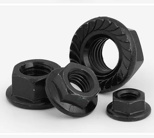 Tuerca de seguridad hexagonal de acero con óxido negro DIN6923 M6 M8 M10 con brida dentada, tuerca de seguridad hexagonal de acero al carbono con brida dentada y zincado negro - Product Image 4