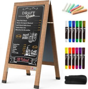 <span class=keywords><strong>Grand</strong></span> <span class=keywords><strong>tableau</strong></span> noir en bois en forme de <span class=keywords><strong>A</strong></span>, 40x20 pouces, rustique, pour extérieur, double face, magnétique, pour café et restaurant - Product Image 1