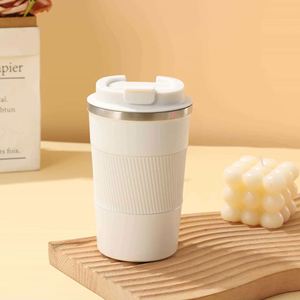 Simple 304 Stainless Steel <b>Coffee</b> Mug Portable Car Thermos Business Office Gift Dual-Drink Mug - Product Image 2