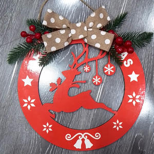 SPRING PLANTING Ornements suspendus en bois Panneau de porte de bienvenue de Noël Heurtoir de porte en bois décoratif de Noël - Product Image 3