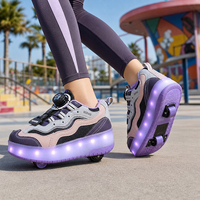 Chaussures à roulettes pour enfants, roues en PU, boucle rotative, baskets unisexes pour garçons et filles, chaussures de patinage d'extérieur, vente en gros