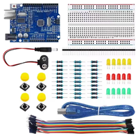 Kit de démarrage UNO R3 Mini 13-en-1 pour débutants avec mini-breadboard, LED et fils de liaison