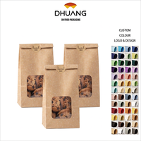 Sachets personnalisés avec logo et fenêtre transparente, sacs à pain en papier kraft avec fenêtre, emballages pour biscuits et chocolats