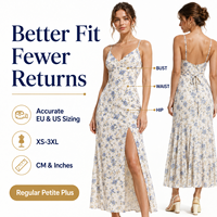 Robe florale pour femme, style Cottagecore, imprimé personnalisé, été, vintage, sexy, col en V, découpes latérales, fente haute, bohème, longueur midi