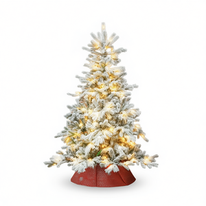Árbol de Navidad Artificial Festivo de 6 pies con Luces LED Blancas Cálidas, Decoración Interior, Base de Plástico, Fácil Instalación - Product Image 1