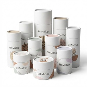 Tube cylindrique en carton <span class=keywords><strong>blanc</strong></span> vierge en gros pour pot de crème de soin - Product Image 1