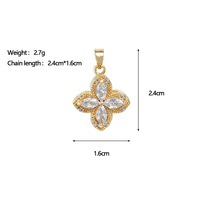 [Cuivre véritable or] Pendentif unique rotatif porte-bonheur pour le commerce extérieur, fait main, micro-incrusté de zirconium A