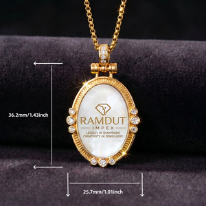 Pendentif photo religieux haut de gamme, portrait de saint chrétien personnalisé, certifié IGI, plaqué or, breloque diamant, cadeau de fiançailles et de fête - Product Image 1