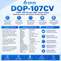 Pengontrol PLC DOP-107CV Baru Seri DOP-100 Layar Sentuh Industri untuk PLC