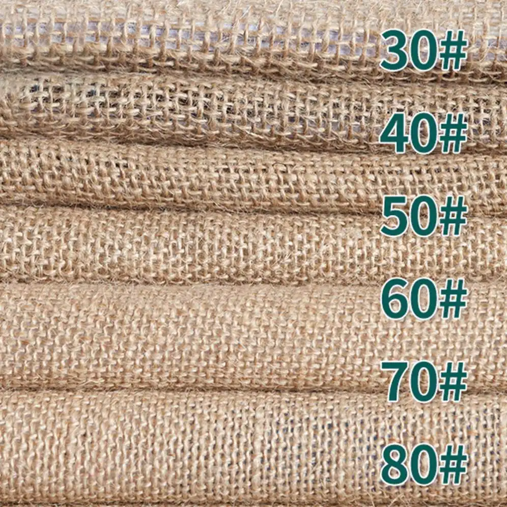 Wholesale 9 oz 40 Inch Wide Burlap Hessian Jute Fabric Sack Cloth Fabric Roll For Decoration