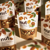 Sachets d'emballage alimentaire personnalisés refermables avec fermeture éclair, sacs kraft à fermeture zip pour noix, mélanges de noix, sachets d'emballage pour snacks