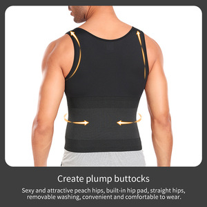 Camiseta Moldeadora de Compresión <span class=keywords><strong>con</strong></span> Ganchos para Hombre, Transpirable, para Pecho y Abdomen, Chaleco Térmico, Prenda Moldeadora - Product Image 4