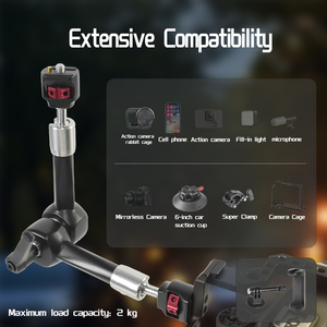 Lengan ajaib tugas berat desain baru dengan soket ganda & Kit penjepit kepiting, perlengkapan perekaman Desktop profesional untuk lampu Monitor kamera - Product Image 5