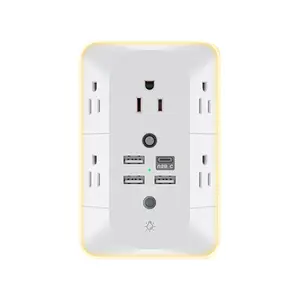 OSWELL 5way Outlet Extender com Night Light usb carregador de parede protetor de surtos extensão tomada tomada multi plug outlet extensor