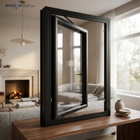 Fenêtres à battants en aluminium intelligentes au design moderne, électriques, télécommandées, automatiques, horizontales, antivol pour villa, maison, bureau