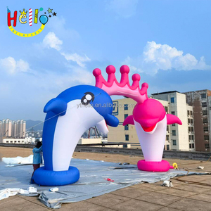 Arco inflable de animales para <span class=keywords><strong>acuario</strong></span>, arco de delfines inflable rosa y azul - Product Image 2