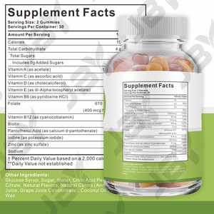 อาหารเสริมโภชนาการประจำวัน JBY ช่วยเสริมวิตามินครบถ้วนและเสริมสร้างสุขภาพที่สมดุลสำหรับผู้ใหญ่ วิตามินรวมแบบกัมมี่ - Product Image 2