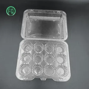 Recycelbare 24-Loch-Kuchenbox Blister verpackung mit Kuppel deckel Dessert Muffins Transparente Box