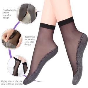 Calcetines de seda de terciopelo antideslizante empalme inferior señoras transparente ultrafino transpirable calcetín mujeres calcetines de verano - Product Image 1
