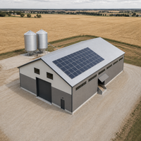 Entrepôt de stockage de céréales en acier préfabriqué Q355B, bâtiment agricole avec panneaux solaires