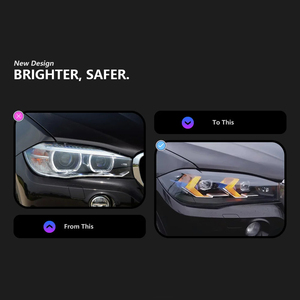 Faro Delantero <span class=keywords><strong>para</strong></span> BMW X5 F15 2014-2018, Conjunto <span class=keywords><strong>de</strong></span> Faros LED, Actualización <span class=keywords><strong>con</strong></span> Lente LED, DRL, Señal <span class=keywords><strong>de</strong></span> Giro Secuencial - Product Image 3