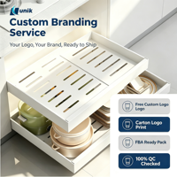 Estante de Almacenamiento Extraíble para Cocina, Organizador de Cajones Expandible, Estante Deslizable Ajustable para Especias, Resistente, Sin Necesidad de Taladrar, para Fregadero