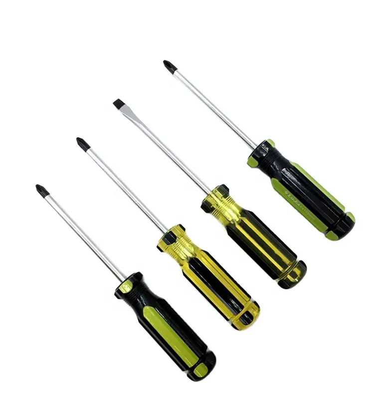 Factory price hand tools Transparent ABS handle screwdriver 4 inch 6 inch carbon steel blade magnetic screwdriver