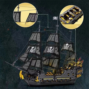 EN STOCK 66036 4708 pièces MOC Navire les Briques Noires Kit de Construction pour Adultes Jouets Blocs de Construction - Product Image 3