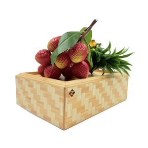 <b>Bamboo</b> Storage Box Rectangle Woven Food <b>Container</b> Portable Standing Type - Product Image 1