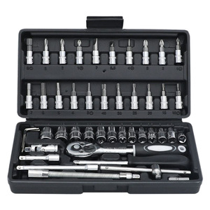 1/4 In Drive <b>Ratchet</b> Wrench Set 46 Piece Automotive Repair Tools Carbon Steel <b>Socket</b> Hexagon - Product Image 2