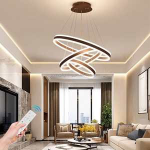 Di lusso in alluminio Lampara <span class=keywords><strong>sospensione</strong></span> fai da te Updown luminoso 220W telecomando LED luce <span class=keywords><strong>a</strong></span> <span class=keywords><strong>sospensione</strong></span> <span class=keywords><strong>3</strong></span> cerchio lampadari per soggiorno sala da pranzo - Product Image 1